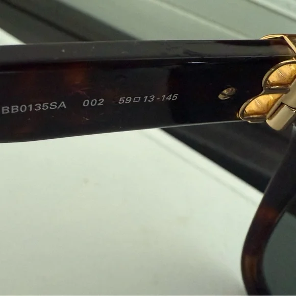 Balenciaga Black Sunglasses with Gold Detail - Picture 10 of 14